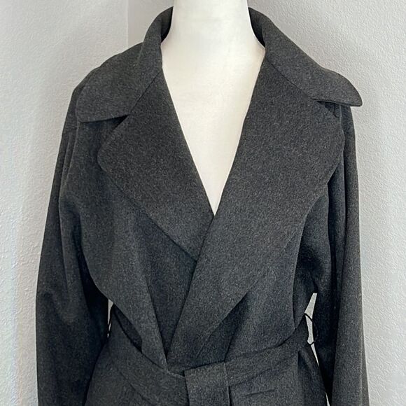 Valentino Virgin Wool Long Coat With Embellished Cuffs Size 4 - Picture 3 of 14